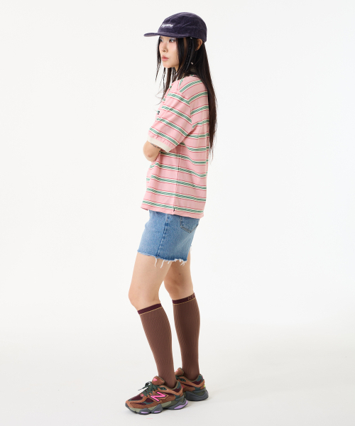 UNKNOWN PLANET(アンノウンプラネット)の「レトロマルチストライプカラーTシャツピンク(ポロシャツ・レディース・その他・FREE)」の11枚目の写真