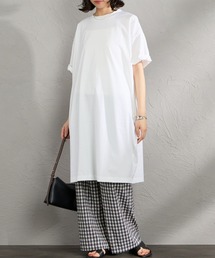 [mizuiro ind/ミズイロインド] ロールスリーブ ワイドシルエットワンピース