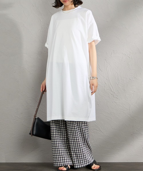 mizuiro ind/ミズイロインド] ロールスリーブ ワイドシルエット