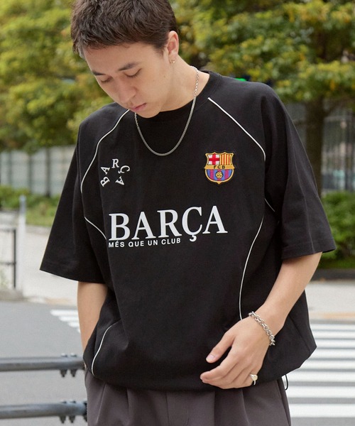 FC BARCELONA/FCバルセロナ】別注ドローコードラグラン袖サッカー