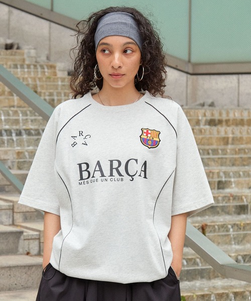 FC BARCELONA/FCバルセロナ】別注ドローコードラグラン袖サッカー
