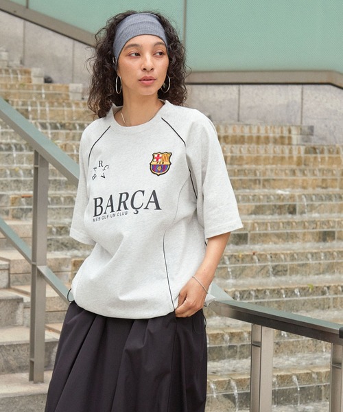 FC BARCELONA/FCバルセロナ】別注ドローコードラグラン袖サッカー
