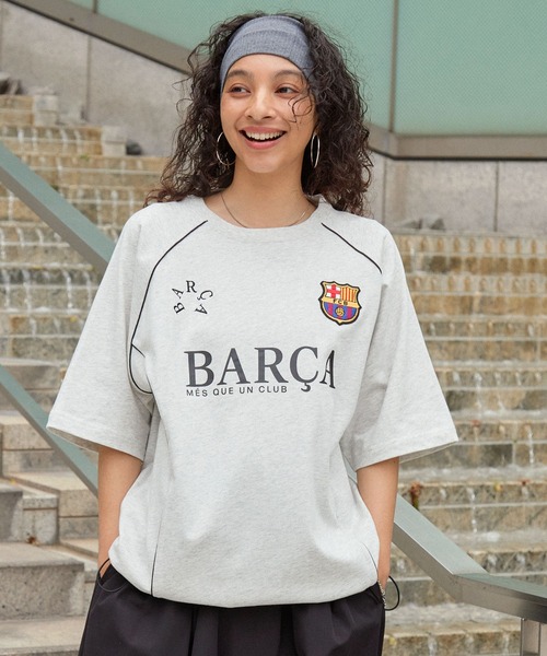 FC BARCELONA/FCバルセロナ】別注ドローコードラグラン袖サッカー