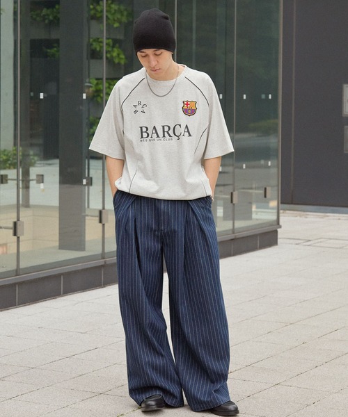 FC BARCELONA/FCバルセロナ】別注ドローコードラグラン袖サッカー