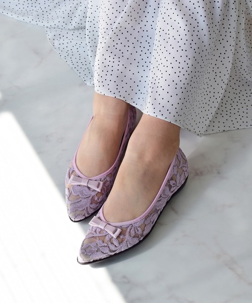Bridget Birkin(ブリジットバーキン)の「【Bridget Birkin Walk】チュールレースウォーキングパンプス (55232B)(パンプス・レディース・ベージュ/パープル/グレー・23/23.5/24)」の3枚目の写真