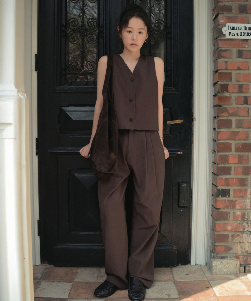 WEDNESDAYOASISFORWOMEN（ウェンズデー オアシス フォー ウーマン）の「ブライトン コットンベスト_DARK BROWN(WB6OT08)（ベスト・レディース・ダークブラウン・SMALL/MEDIUM）」の2枚目の写真
