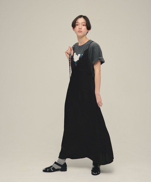 eL(エル)の「【eL】Satin Salopette One-piece/668776(ワンピース・レディース・ブラック/ベージュ・FREE)」の21枚目の写真