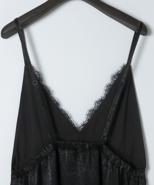 eL(エル)の「【eL】Satin Salopette One-piece/668776(ワンピース・レディース・ブラック/ベージュ・FREE)」の13枚目の写真