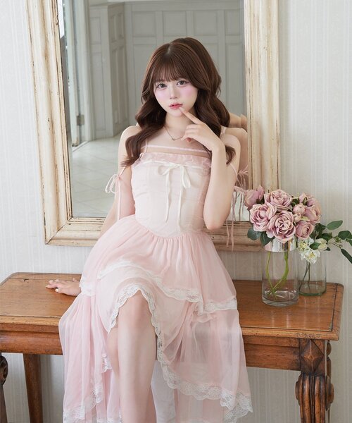 セール】【Belle Charme】Chiffon Tiered Onepiece（ワンピース