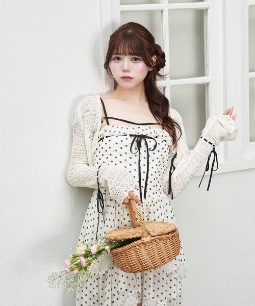 Belle Charme（ベルシャルム）の「【Belle Charme】Chiffon Tiered Onepiece（ワンピース・レディース・ピンク/オフホワイト/ブラック・FREE）」の6枚目の写真