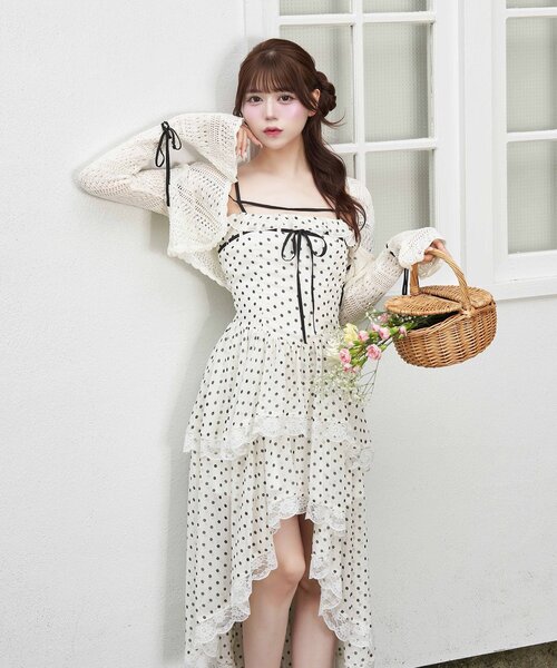 Belle Charme（ベルシャルム）の「【Belle Charme】Chiffon Tiered Onepiece（ワンピース・レディース・ピンク/オフホワイト/ブラック・FREE）」の7枚目の写真
