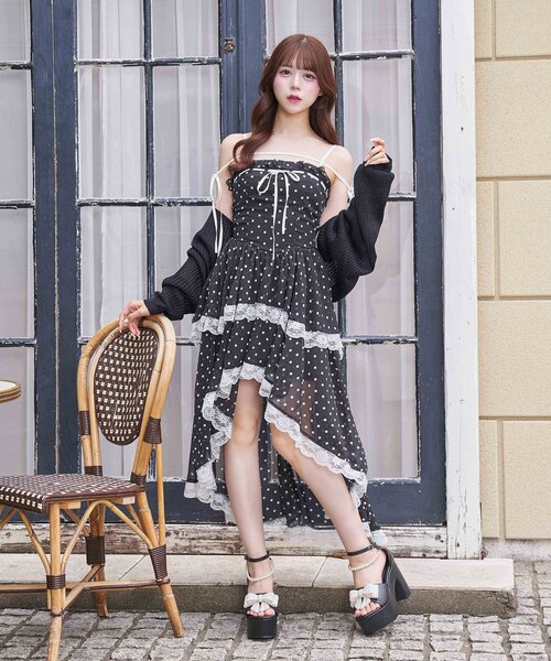 Belle Charme（ベルシャルム）の「【Belle Charme】Chiffon Tiered Onepiece（ワンピース・レディース・ピンク/オフホワイト/ブラック・FREE）」の17枚目の写真