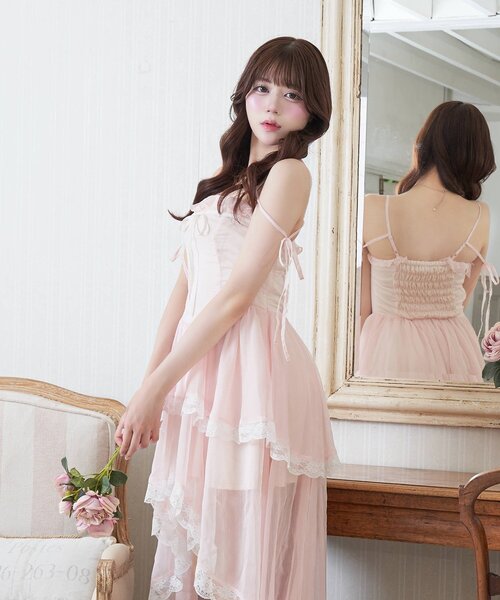Belle Charme（ベルシャルム）の「【Belle Charme】Chiffon Tiered Onepiece（ワンピース・レディース・ピンク/オフホワイト/ブラック・FREE）」の22枚目の写真
