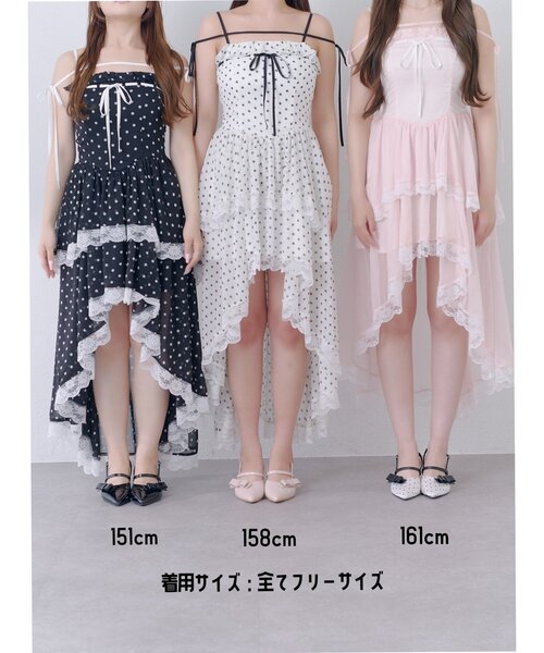 Belle Charme（ベルシャルム）の「【Belle Charme】Chiffon Tiered Onepiece（ワンピース・レディース・ピンク/オフホワイト/ブラック・FREE）」の4枚目の写真