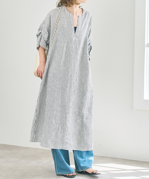 Spick & Span(スピックアンドスパン)の「TICCA リネンツイストスリーブワンピース(ワンピース・レディース・ブラック系その他/ブラウン・FREE)」の18枚目の写真