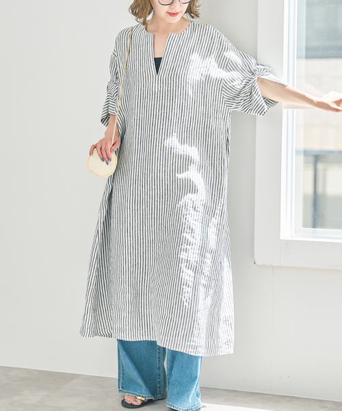 Spick & Span(スピックアンドスパン)の「TICCA リネンツイストスリーブワンピース(ワンピース・レディース・ブラック系その他/ブラウン・FREE)」の21枚目の写真