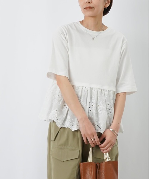 LUCA/LADY LUCK LUCA（ルカ/レディラックルカ）の「LC/LLL コットンレースドッキングプルオーバー（Tシャツ/カットソー・レディース・オフホワイト/チャコールグレー/ライトイエロー・FREE）」の20枚目の写真
