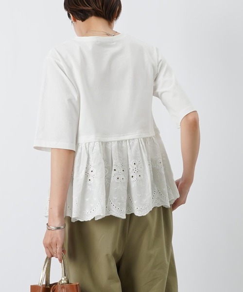 LUCA/LADY LUCK LUCA（ルカ/レディラックルカ）の「LC/LLL コットンレースドッキングプルオーバー（Tシャツ/カットソー・レディース・オフホワイト/チャコールグレー/ライトイエロー・FREE）」の21枚目の写真