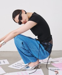 SOEMIN | 【SELECT】Shoulder pad mini T-shirt/ショルダーパッドミニTシャツ(Tシャツ/カットソー)