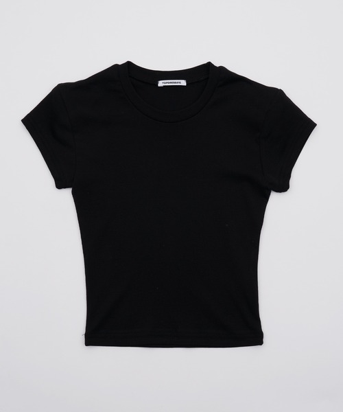 SOEMIN(ソミン)の「【SELECT】Shoulder pad mini T-shirt/ショルダーパッドミニTシャツ(Tシャツ/カットソー・レディース・ブラック/ホワイト・FREE)」の3枚目の写真