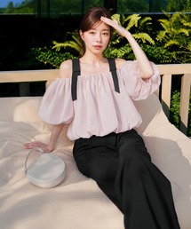 Leja（レジャ）の「【LEJA】2WAYショルダーリボンバルーンオフショルトップス（シャツ/ブラウス）」