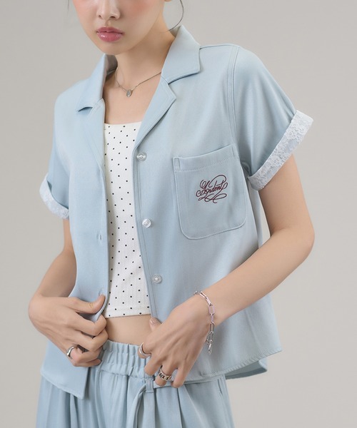 apres jour mignon(アプレジュールミニョン)の「【セットアップ可能】レース付きデニムライクシャツ(シャツ/ブラウス・レディース・インディゴブルー/ライトブルー・フリー/LARGE)」の21枚目の写真