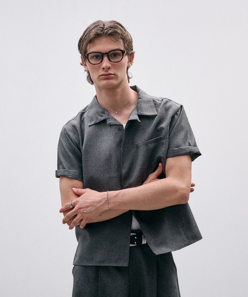 Adoon plain(アドーンプレーン)の「Function Linen Like Shirt / ファンクションリネンライクシャツ(シャツ/ブラウス・メンズ・チャコールグレー/ベージュ/ブラック・LARGE/MEDIUM)」の4枚目の写真