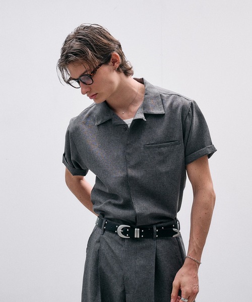 Adoon plain(アドーンプレーン)の「Function Linen Like Shirt / ファンクションリネンライクシャツ(シャツ/ブラウス・メンズ・チャコールグレー/ベージュ/ブラック・LARGE/MEDIUM)」の5枚目の写真