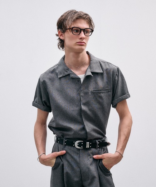 Adoon plain(アドーンプレーン)の「Function Linen Like Shirt / ファンクションリネンライクシャツ(シャツ/ブラウス・メンズ・チャコールグレー/ベージュ/ブラック・LARGE/MEDIUM)」の6枚目の写真