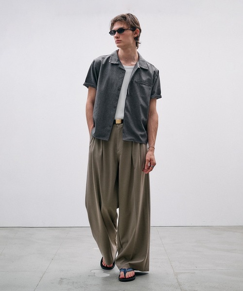 Adoon plain(アドーンプレーン)の「Function Linen Like Shirt / ファンクションリネンライクシャツ(シャツ/ブラウス・メンズ・チャコールグレー/ベージュ/ブラック・LARGE/MEDIUM)」の13枚目の写真