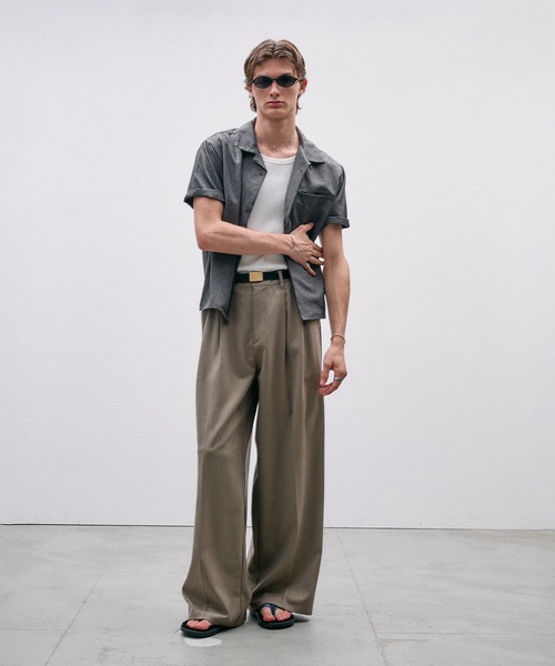 Adoon plain(アドーンプレーン)の「Function Linen Like Shirt / ファンクションリネンライクシャツ(シャツ/ブラウス・メンズ・チャコールグレー/ベージュ/ブラック・LARGE/MEDIUM)」の14枚目の写真
