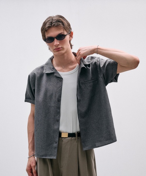 Adoon plain(アドーンプレーン)の「Function Linen Like Shirt / ファンクションリネンライクシャツ(シャツ/ブラウス・メンズ・チャコールグレー/ベージュ/ブラック・LARGE/MEDIUM)」の15枚目の写真