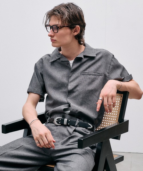 Adoon plain(アドーンプレーン)の「Function Linen Like Shirt / ファンクションリネンライクシャツ(シャツ/ブラウス・メンズ・チャコールグレー/ベージュ/ブラック・LARGE/MEDIUM)」の8枚目の写真