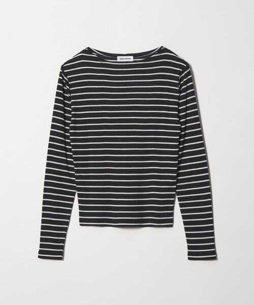 EMMEL REFINES(エメルリファインズ)の「<EMMEL REFINES>EM テレコ ボートネック プルオーバー(Tシャツ/カットソー・レディース・レッド/ライトブルー/ホワイト/その他1・FREE)」の4枚目の写真