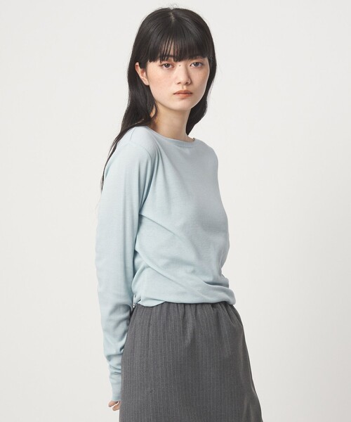 EMMEL REFINES(エメルリファインズ)の「<EMMEL REFINES>EM テレコ ボートネック プルオーバー(Tシャツ/カットソー・レディース・レッド/ライトブルー/ホワイト/その他1・FREE)」の6枚目の写真