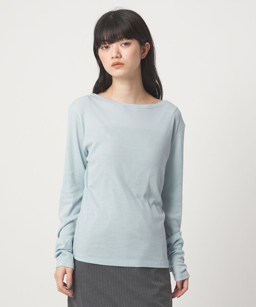EMMEL REFINES(エメルリファインズ)の「<EMMEL REFINES>EM テレコ ボートネック プルオーバー(Tシャツ/カットソー・レディース・レッド/ライトブルー/ホワイト/その他1・FREE)」の7枚目の写真