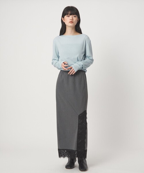 EMMEL REFINES(エメルリファインズ)の「<EMMEL REFINES>EM テレコ ボートネック プルオーバー(Tシャツ/カットソー・レディース・レッド/ライトブルー/ホワイト/その他1・FREE)」の8枚目の写真