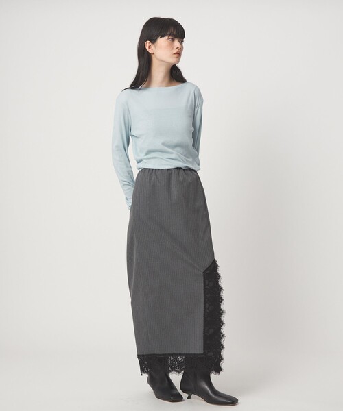 EMMEL REFINES(エメルリファインズ)の「<EMMEL REFINES>EM テレコ ボートネック プルオーバー(Tシャツ/カットソー・レディース・レッド/ライトブルー/ホワイト/その他1・FREE)」の9枚目の写真