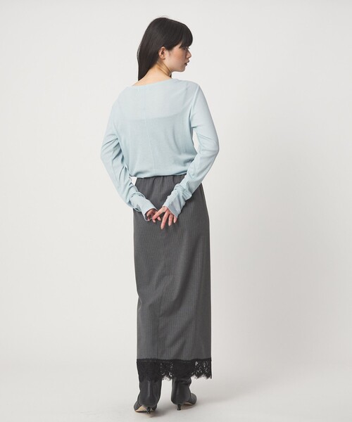 EMMEL REFINES(エメルリファインズ)の「<EMMEL REFINES>EM テレコ ボートネック プルオーバー(Tシャツ/カットソー・レディース・レッド/ライトブルー/ホワイト/その他1・FREE)」の10枚目の写真