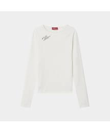 SIGN PRINTING STRETCH TIGHT T-SHIRTS (WHITE)