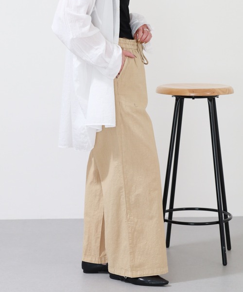 OMNES（オムネス）の「OMNES Another Edition 製品染めコットンイージーパンツ（その他パンツ・レディース・ベージュ/ミント・WOMENS M）」の19枚目の写真