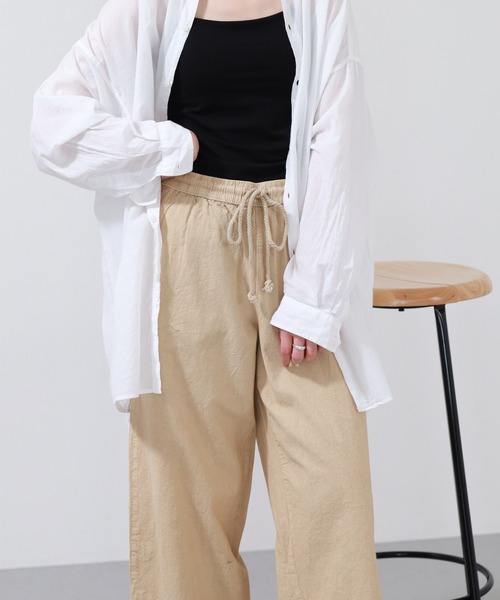 OMNES（オムネス）の「OMNES Another Edition 製品染めコットンイージーパンツ（その他パンツ・レディース・ベージュ/ミント・WOMENS M）」の17枚目の写真