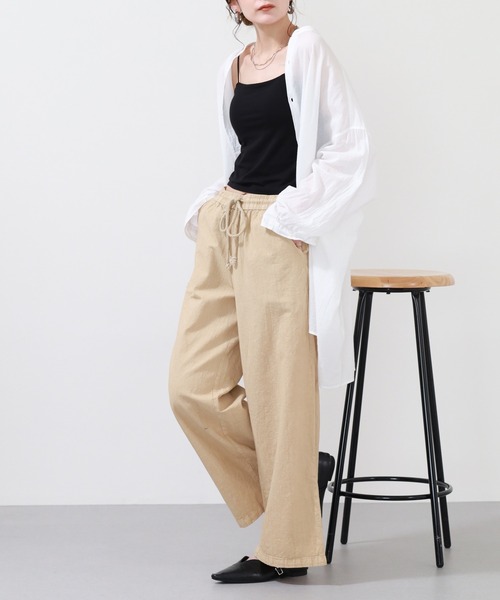 OMNES（オムネス）の「OMNES Another Edition 製品染めコットンイージーパンツ（その他パンツ・レディース・ベージュ/ミント・WOMENS M）」の21枚目の写真