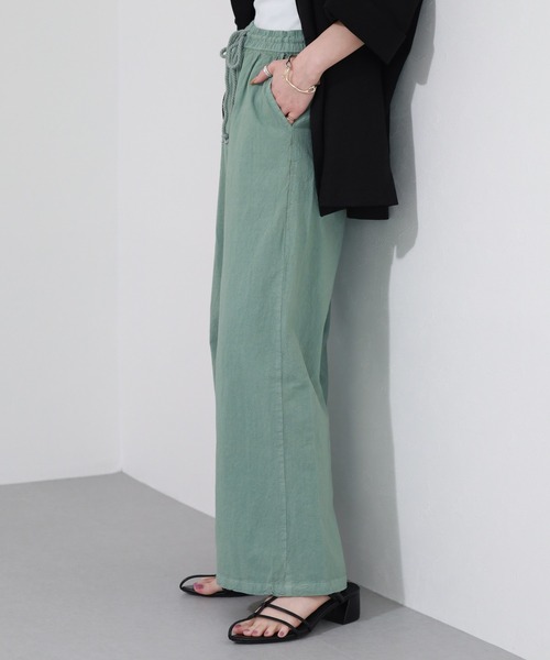 OMNES（オムネス）の「OMNES Another Edition 製品染めコットンイージーパンツ（その他パンツ・レディース・ベージュ/ミント・WOMENS M）」の12枚目の写真