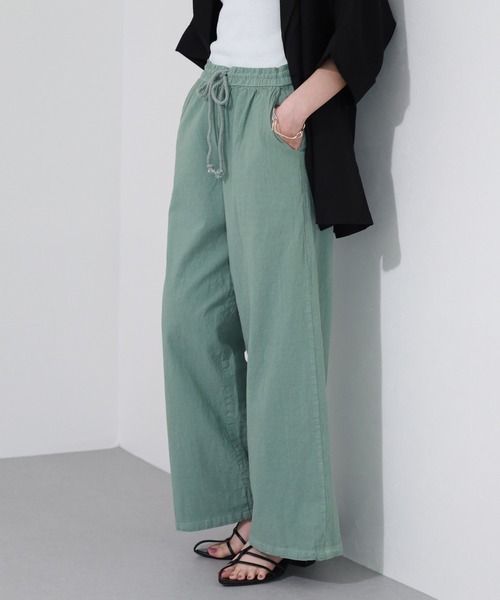 OMNES（オムネス）の「OMNES Another Edition 製品染めコットンイージーパンツ（その他パンツ・レディース・ベージュ/ミント・WOMENS M）」の13枚目の写真