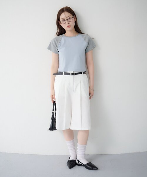 Kastane(カスタネ)の「【WEB先行】ラグランちびTEE(Tシャツ/カットソー・レディース・ピンク/ブルー系その他/アイボリー・FREE)」の13枚目の写真