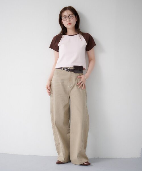 Kastane(カスタネ)の「【WEB先行】ラグランちびTEE(Tシャツ/カットソー・レディース・ピンク/ブルー系その他/アイボリー・FREE)」の19枚目の写真