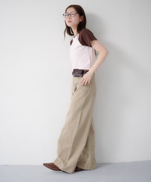 Kastane(カスタネ)の「【WEB先行】ラグランちびTEE(Tシャツ/カットソー・レディース・ピンク/ブルー系その他/アイボリー・FREE)」の20枚目の写真