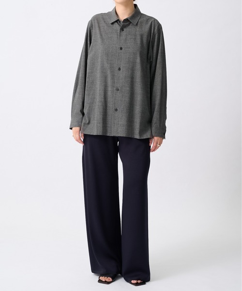 ATON(エイトン)の「【ATON/エイトン】OVERSIZE SHIRT/オーバーサイズウールシャツ(シャツ/ブラウス・レディース・ブラウン/ダークグレー・0)」の15枚目の写真