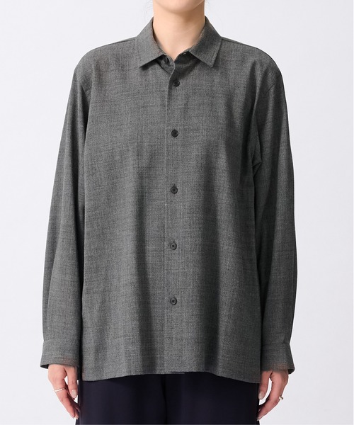 ATON(エイトン)の「【ATON/エイトン】OVERSIZE SHIRT/オーバーサイズウールシャツ(シャツ/ブラウス・レディース・ブラウン/ダークグレー・0)」の16枚目の写真